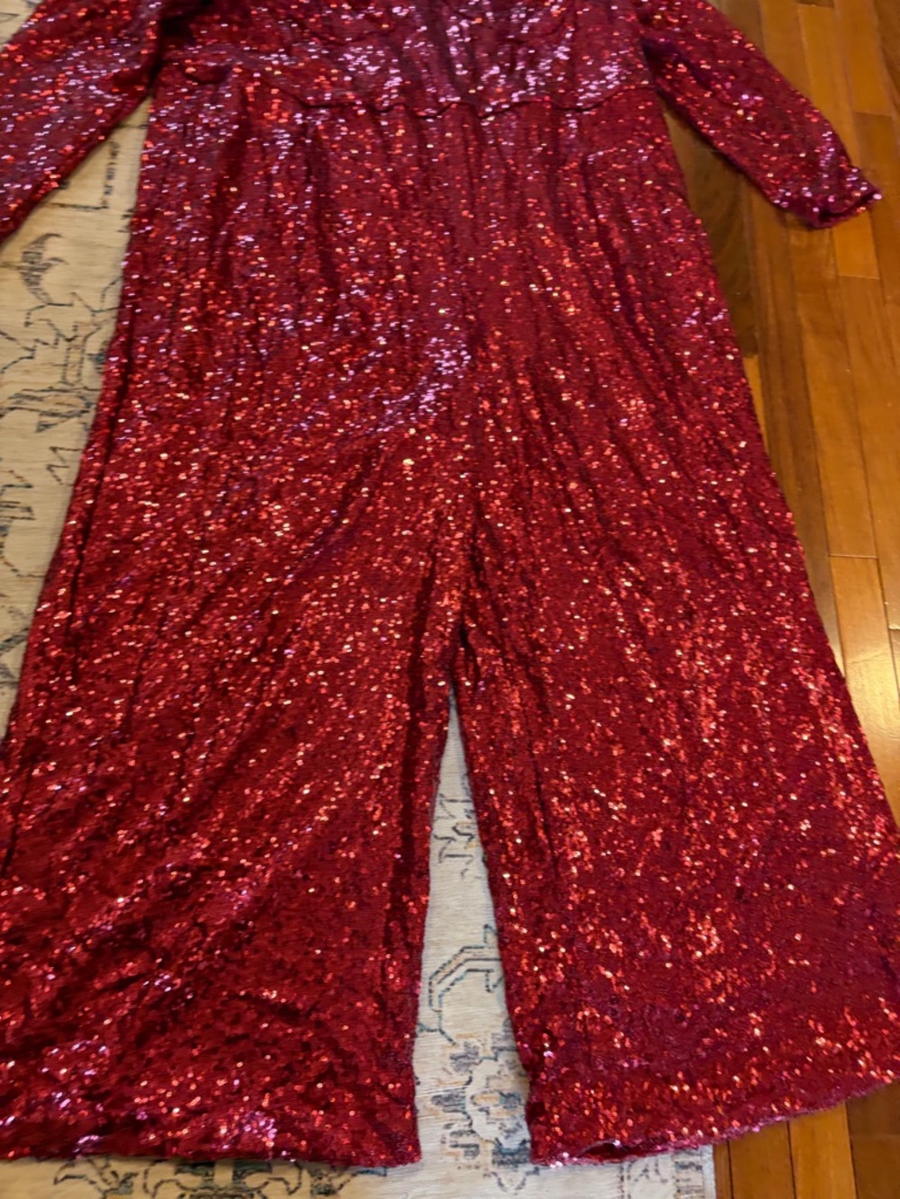 Eloquii Red Wide Leg Sequin Jumpsuit size 28 - Picture 7 of 9
